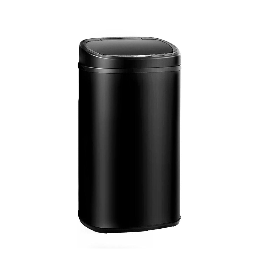 Devanti 58L Automatic Motion Sensor Rubbish Bin in Black Steel