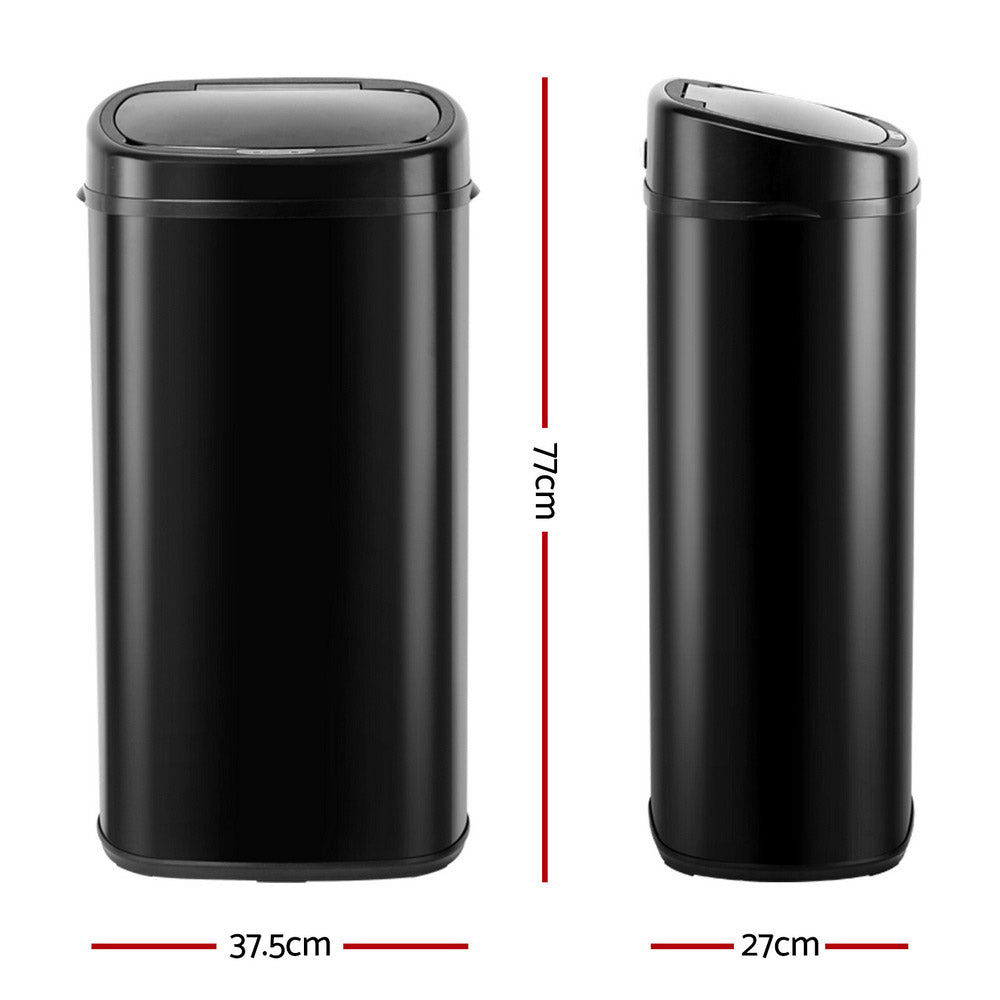 Devanti 68L Automatic Motion Sensor Rubbish Bin | Black