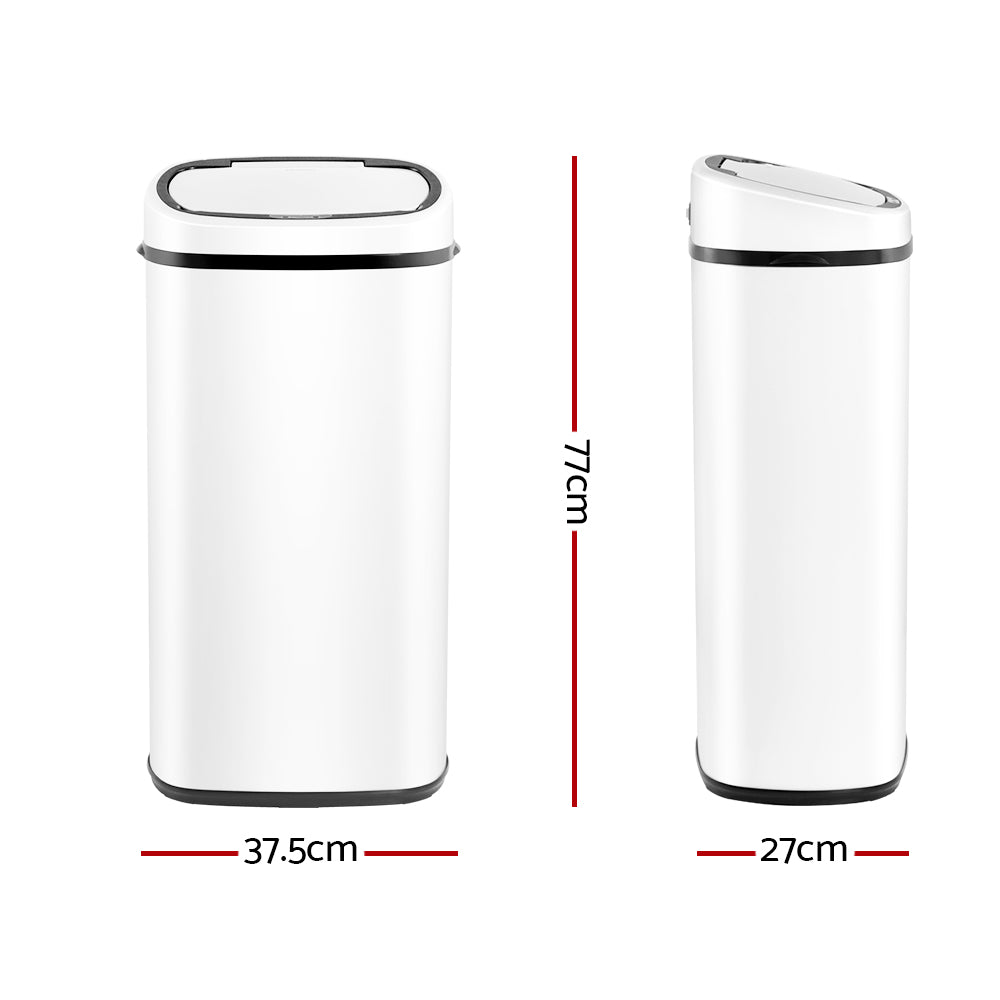 Devanti 68L Automatic Motion Sensor Rubbish Bin | White