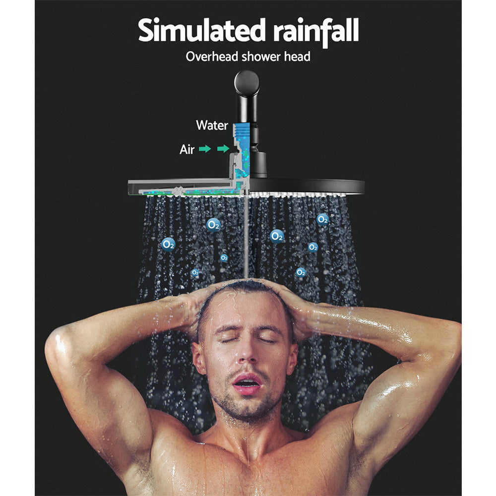 Cefito 9" Rainfall Shower Head Set with Handheld | Matte Black