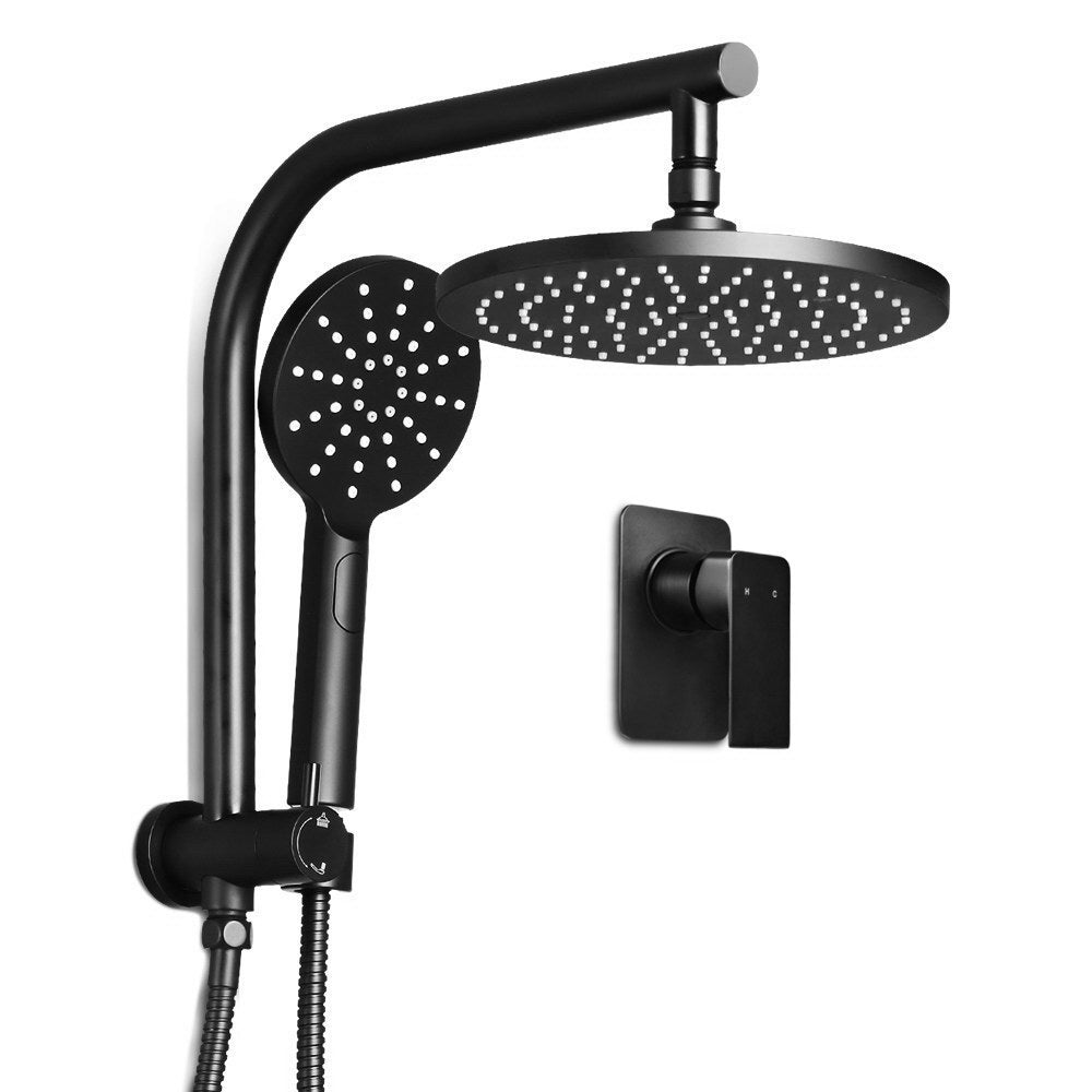 Cefito 9" Black Rain Shower Head Set with Handheld & Mixer Tap