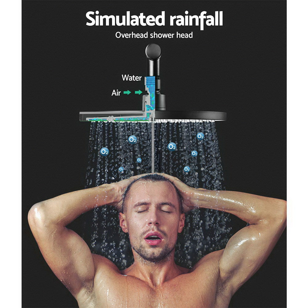 Cefito 9" Black Rain Shower Head Set with Handheld & Mixer Tap