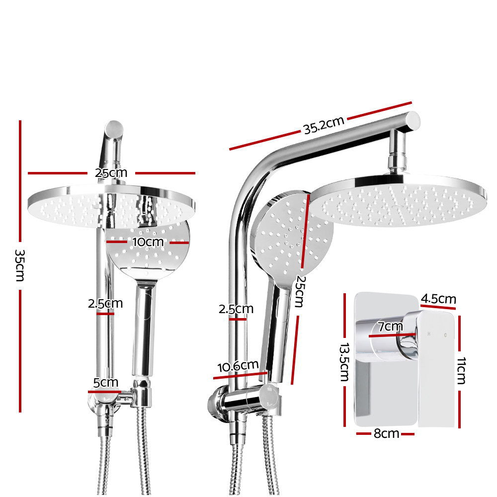 Cefito 9" Rain Shower Head Set with Handheld & Mixer Tap