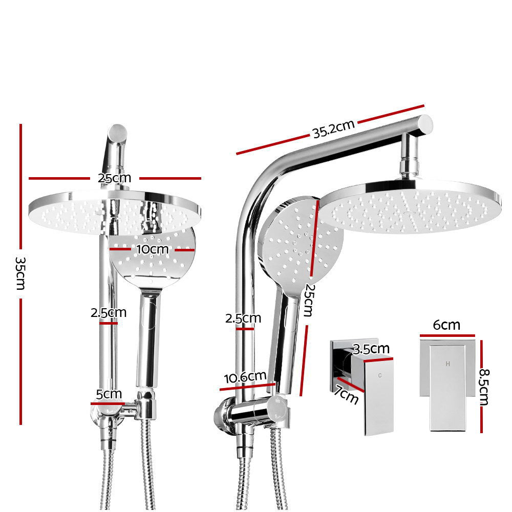 Cefito 9" Rainfall Shower Head Set with Handheld and Taps