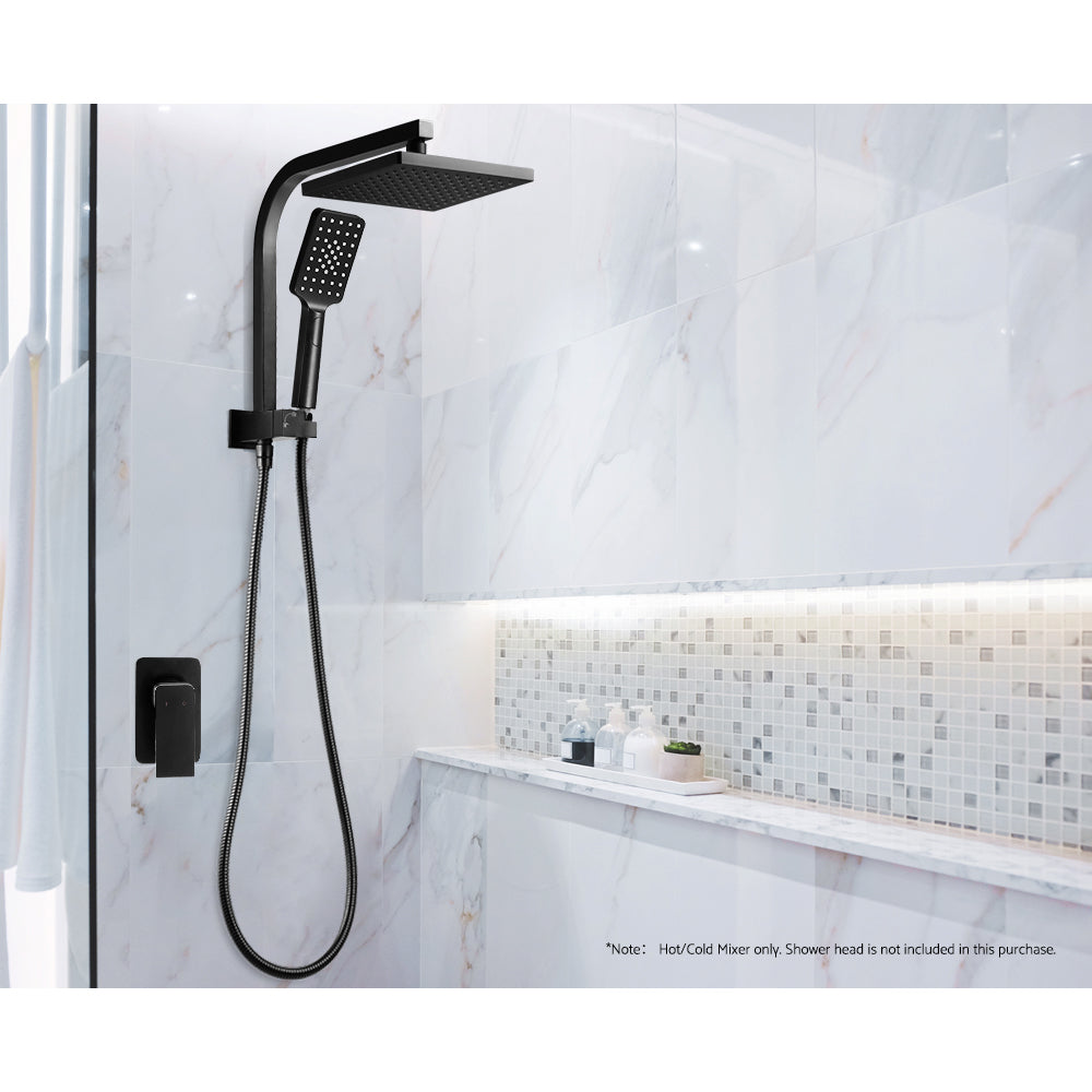 Cefito Black Brass Shower Mixer Tap for Wall Mounted Bathrooms