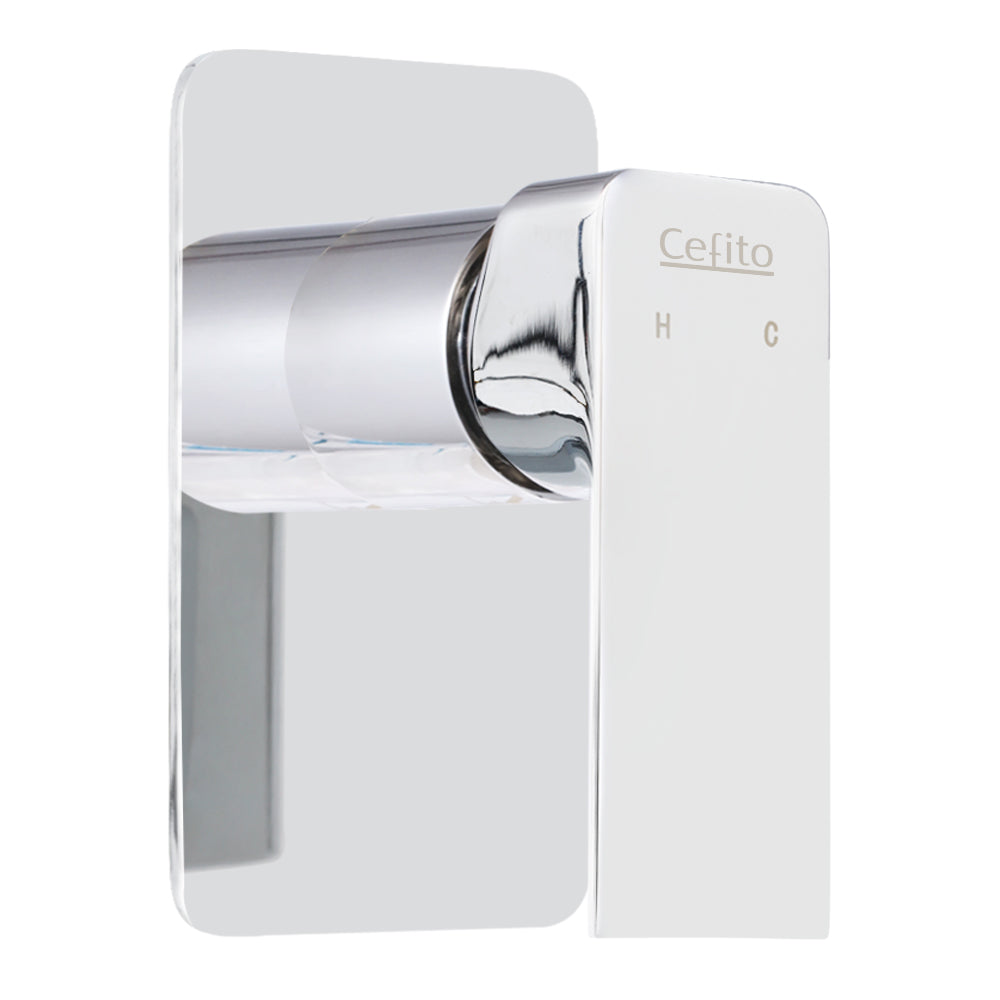 Cefito Chrome Wall Mounted Shower Mixer Tap with Hot & Cold Control