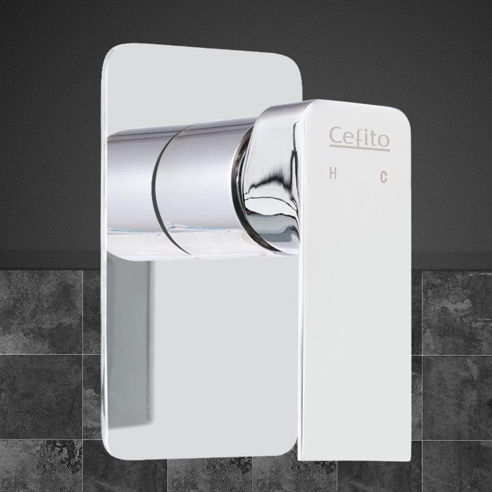 Cefito Chrome Wall Mounted Shower Mixer Tap with Hot & Cold Control