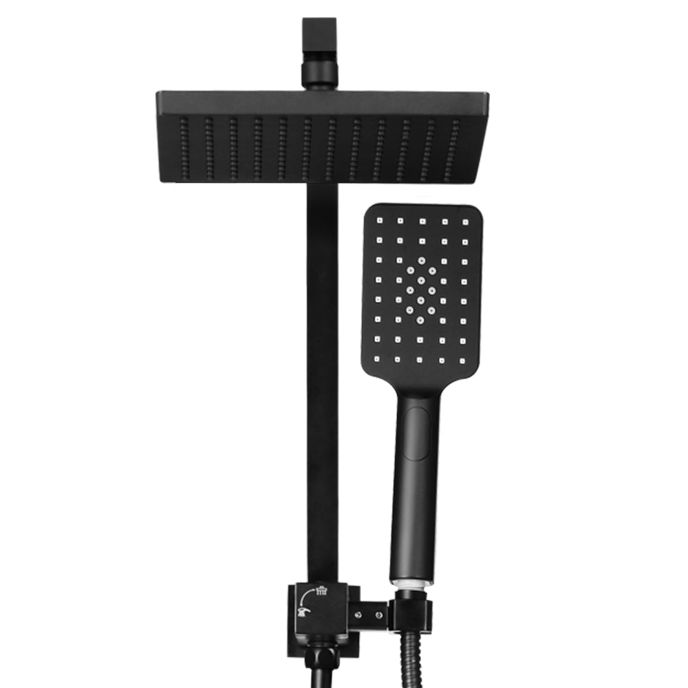 Cefito 8" Black Rainfall Shower Head Set with Handheld Sprayer