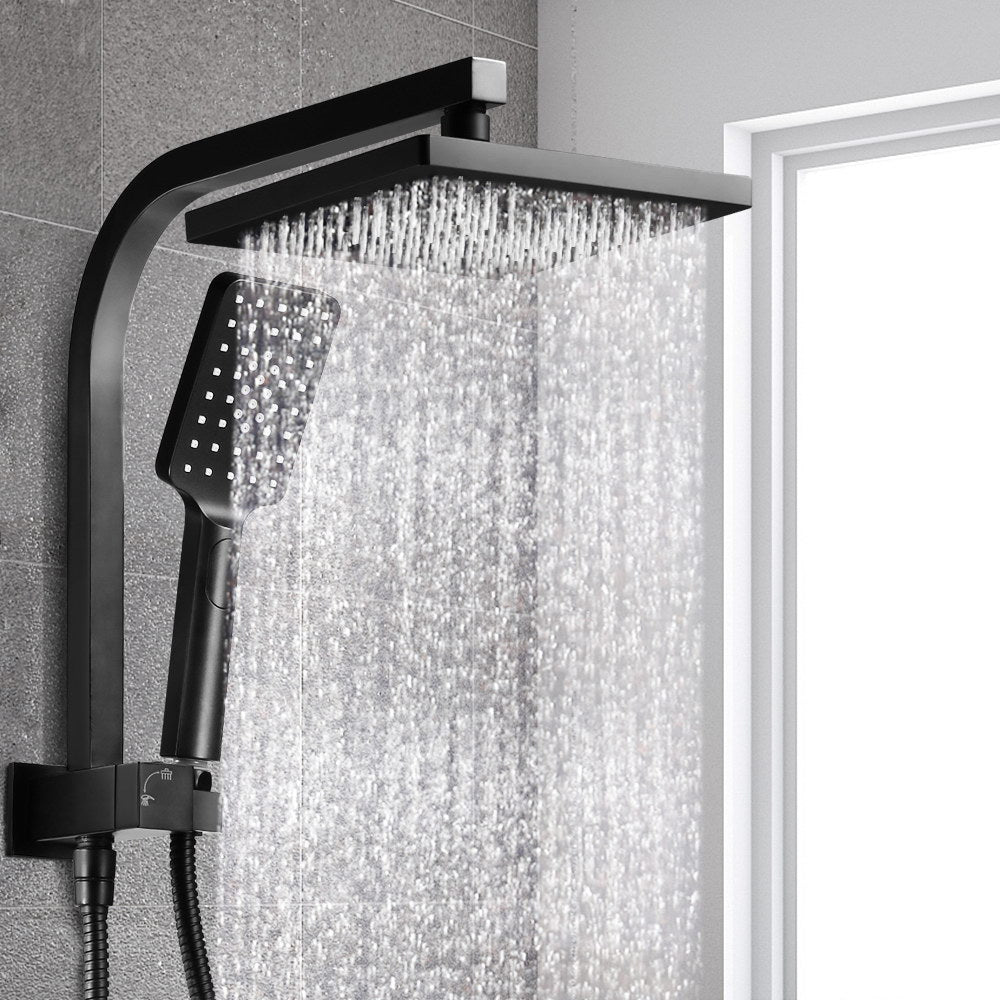 Cefito 8" Black Rainfall Shower Head Set with Handheld Sprayer