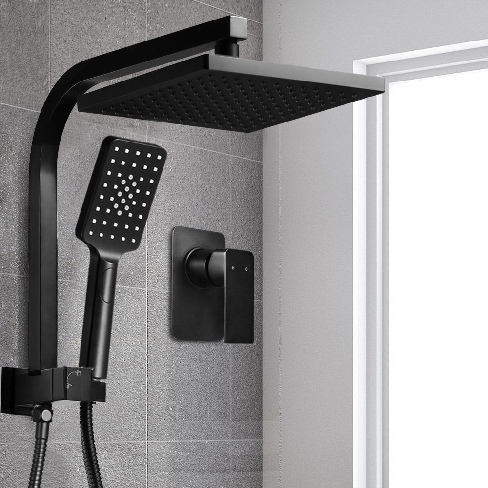 Cefito 8" Black Rainfall Shower Head Set with Handheld & Mixer