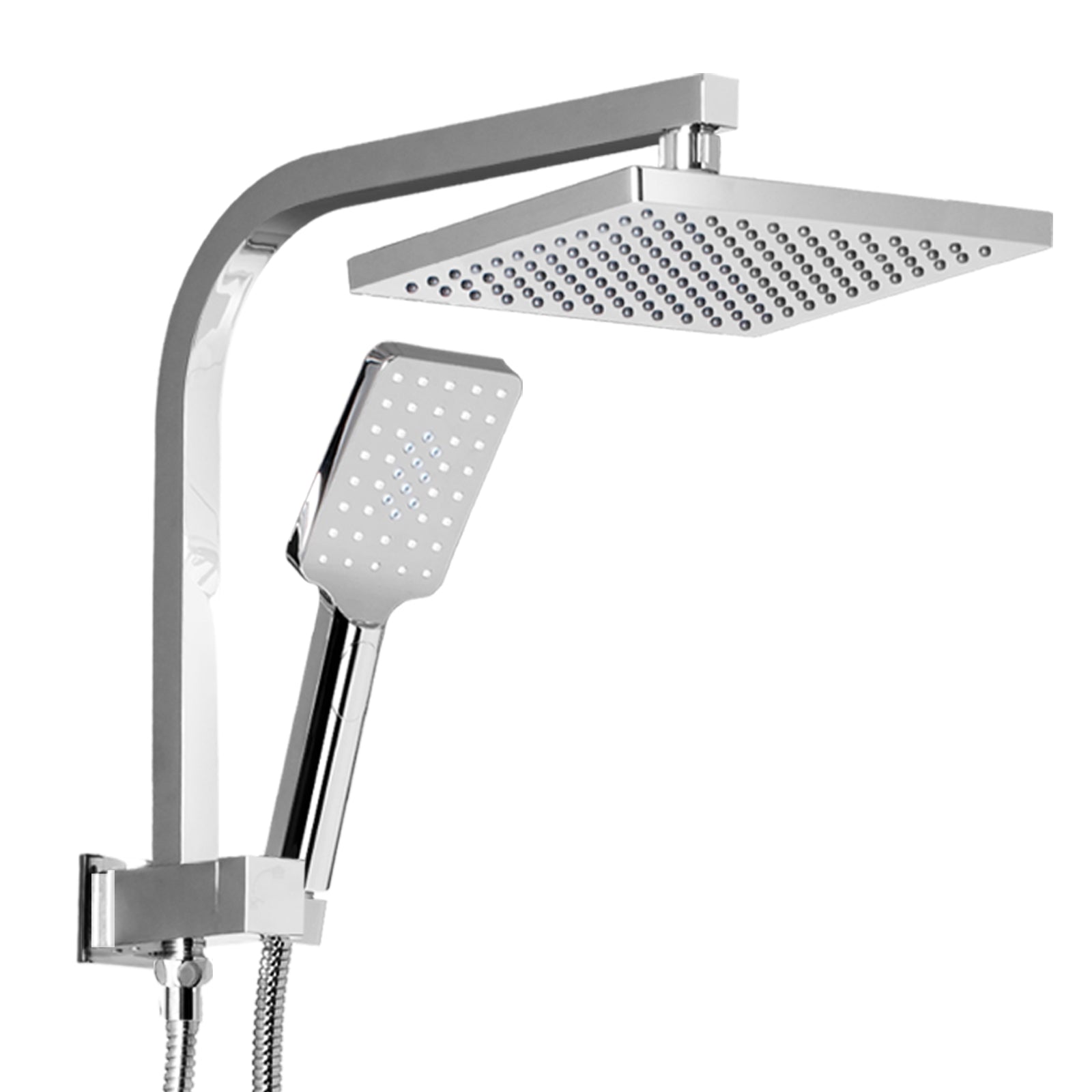 Cefito 8" Square Chrome Rain Shower Head Set with Handheld