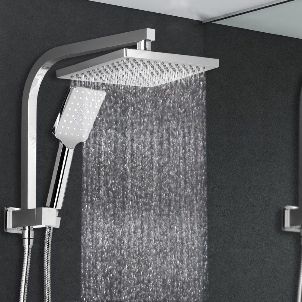 Cefito 8" Square Chrome Rain Shower Head Set with Handheld