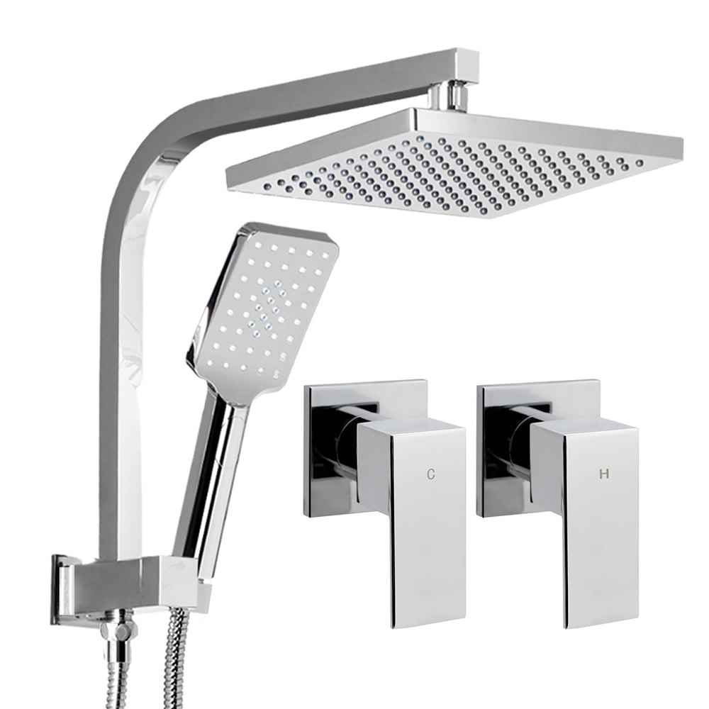 Cefito 8" Rain Shower Head Set with Handheld & Chrome Taps