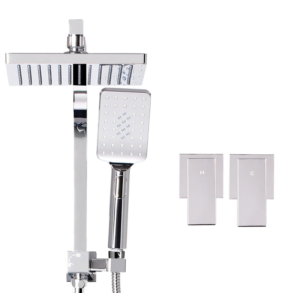 Cefito 8" Rain Shower Head Set with Handheld & Chrome Taps