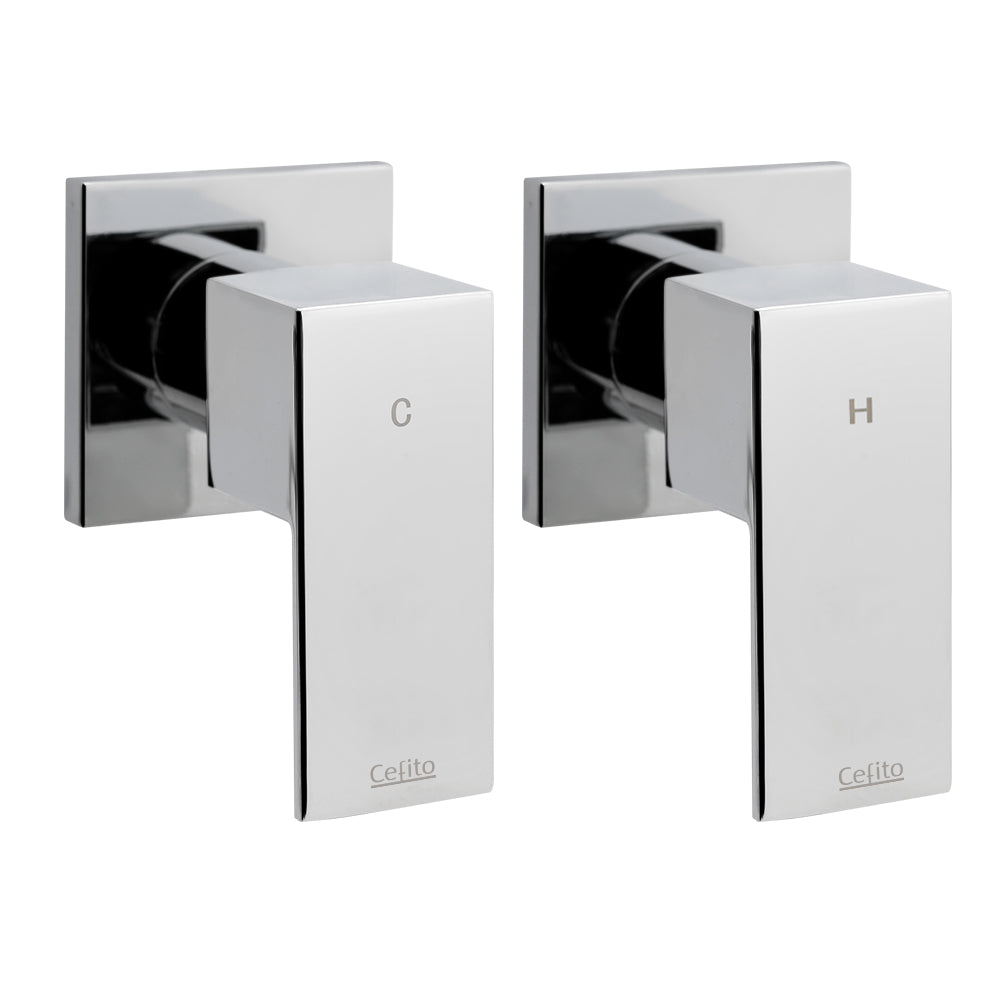 Cefito Brass Chrome Shower Taps Set | Wall Mounted Hot & Cold