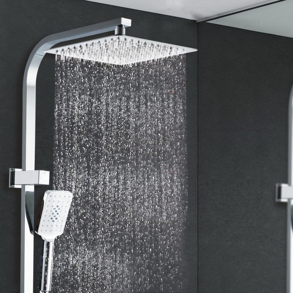 Cefito 10" Square Rain Shower Head Set with Handheld Chrome