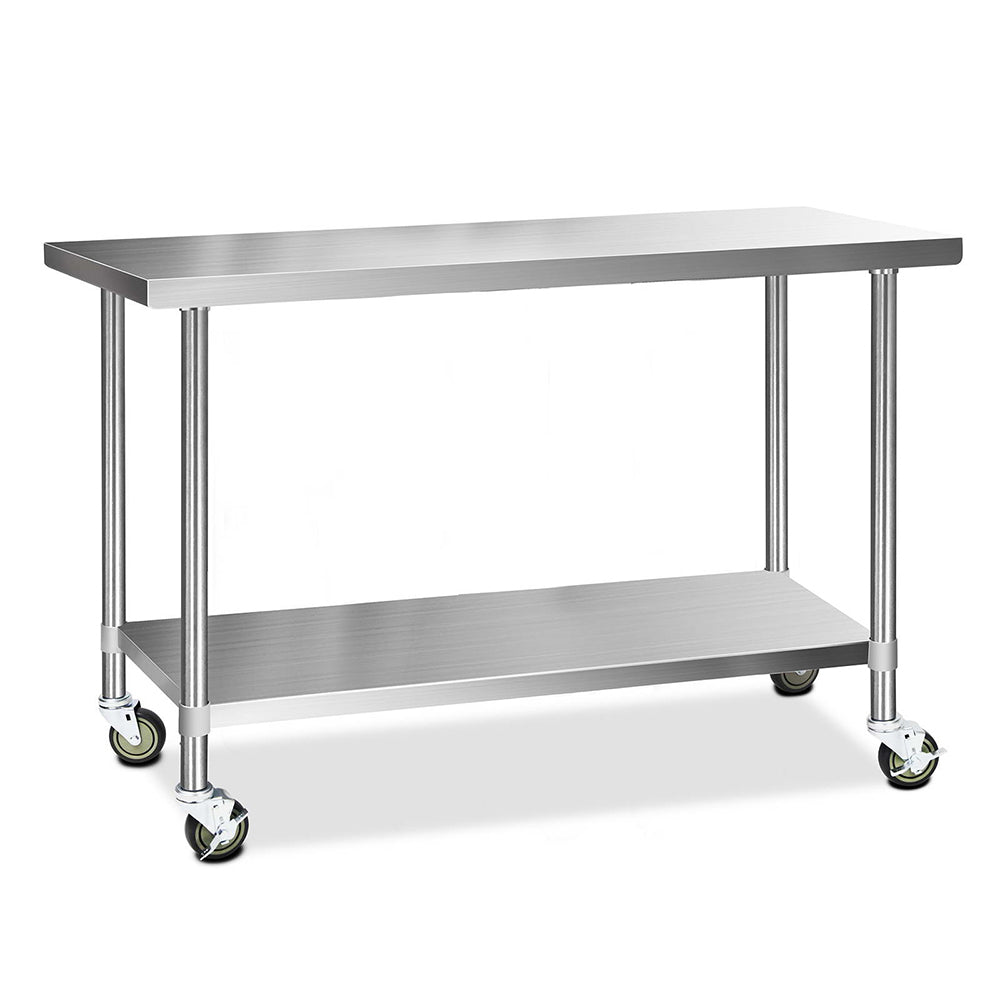 Cefito Stainless Steel Kitchen Bench with Wheels | 1524x610mm