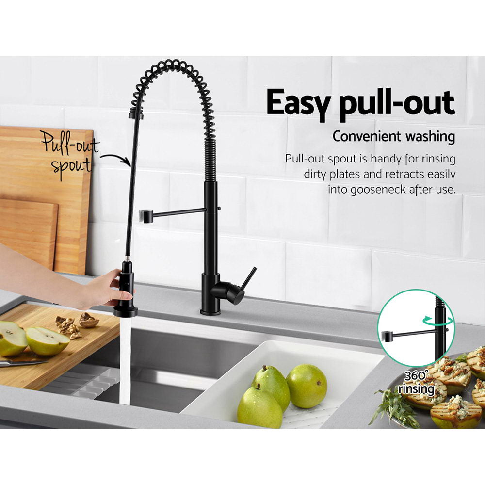 Cefito Pull|Out Kitchen Mixer Tap | Black 2 Mode Faucet