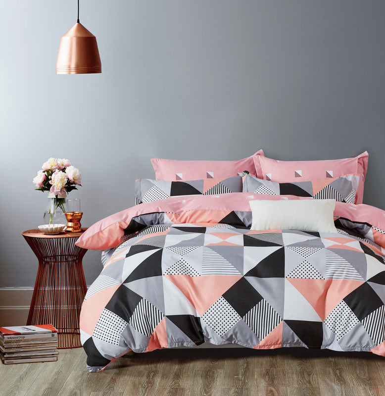 Lila Reversible Microfiber Quilt Cover Set | Queen Size