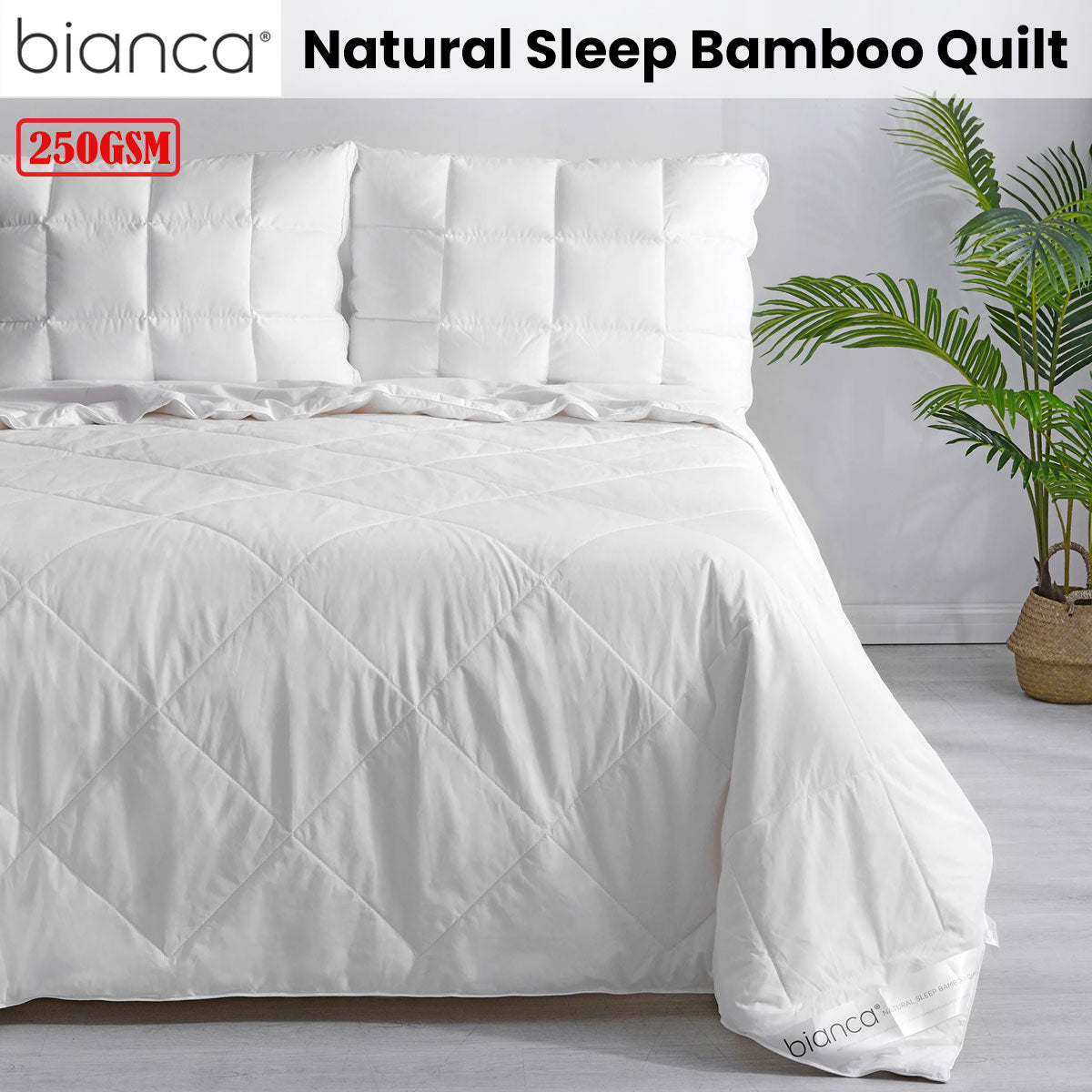 Bianca 250GSM Natural Sleep Bamboo Summer Quilt Super King