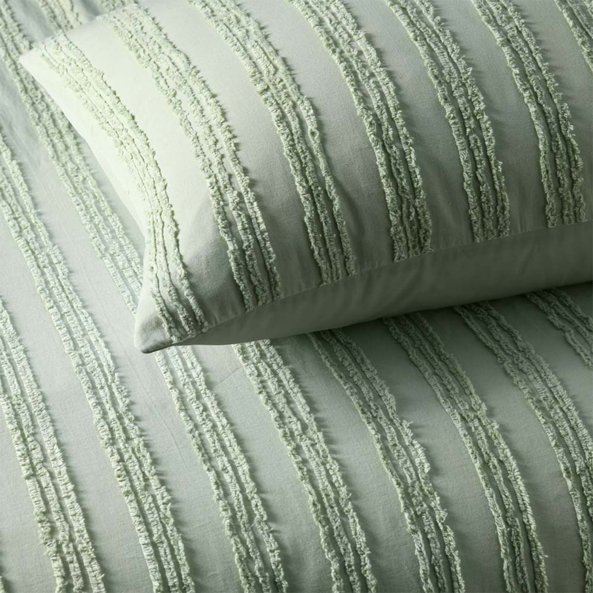 Vintage Design Homewares Reflections Sage Cotton Quilt Cover Set King