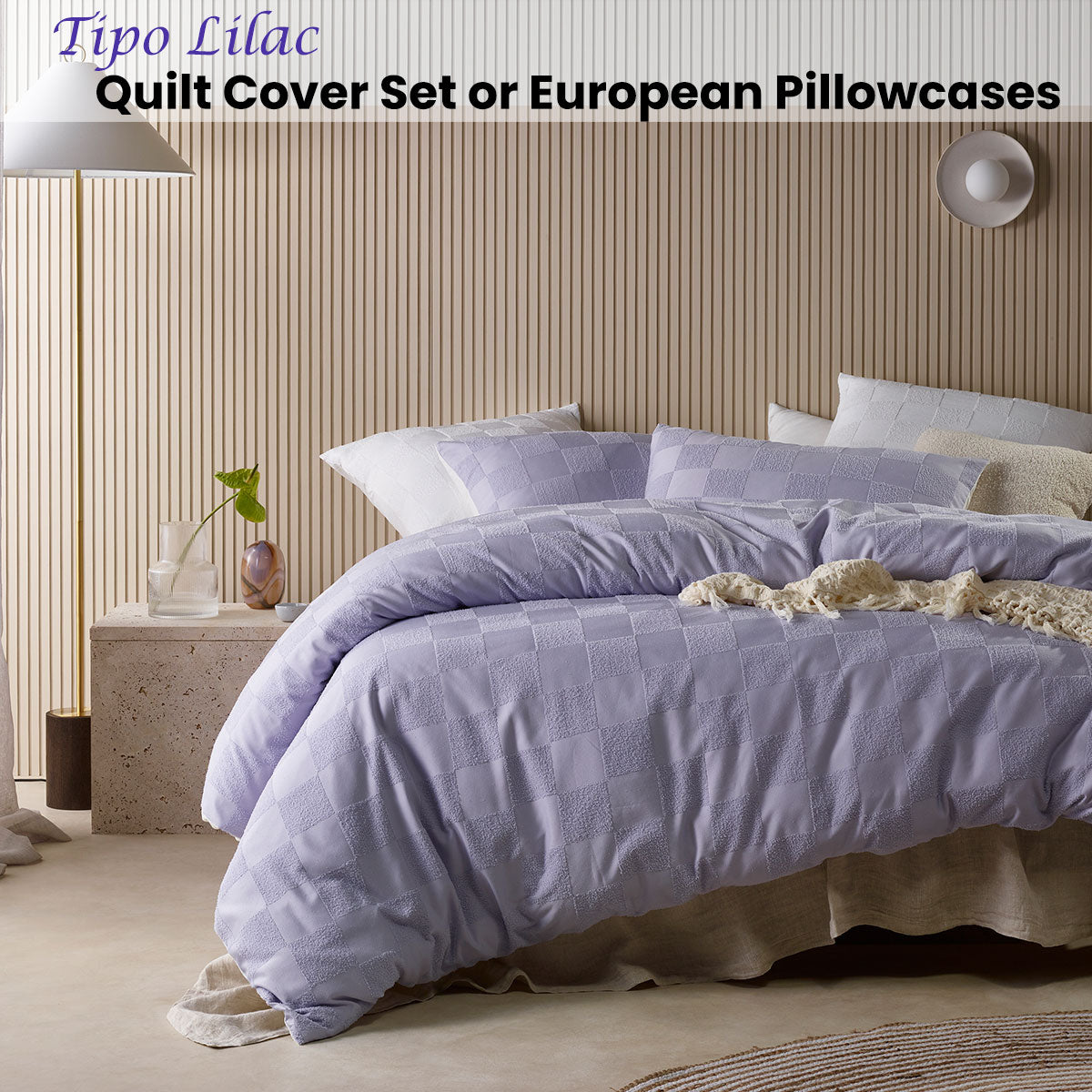 Accessorize Tipo Lilac Chenille Quilt Cover Set King