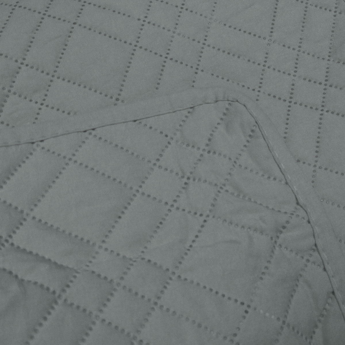 Jane Barrington Morris Dark Grey Ultrasonic Embossed Lightly Quilted Reversible Coverlet Set Queen