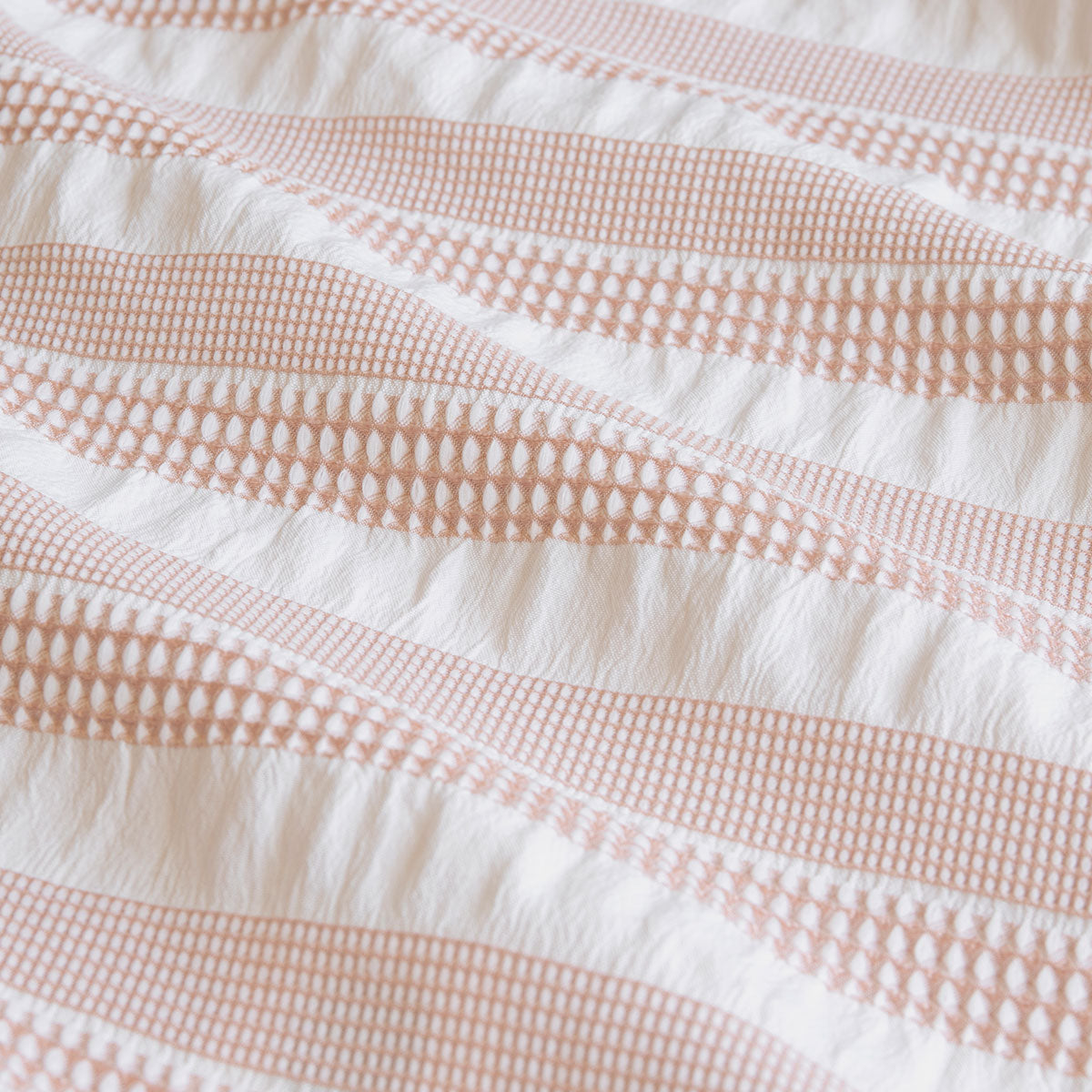 Ardor Cove Rose Dust (Similar to Peach color) Seersucker Waffle Quilt Cover Set Queen