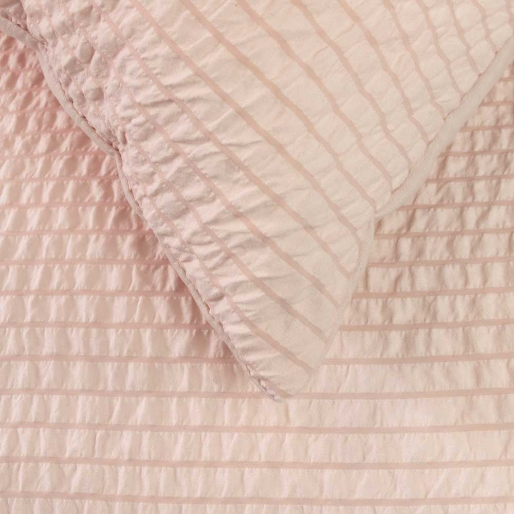 Ardor Ingrid Blush Seersucker Stripe Quilt Cover Set Double