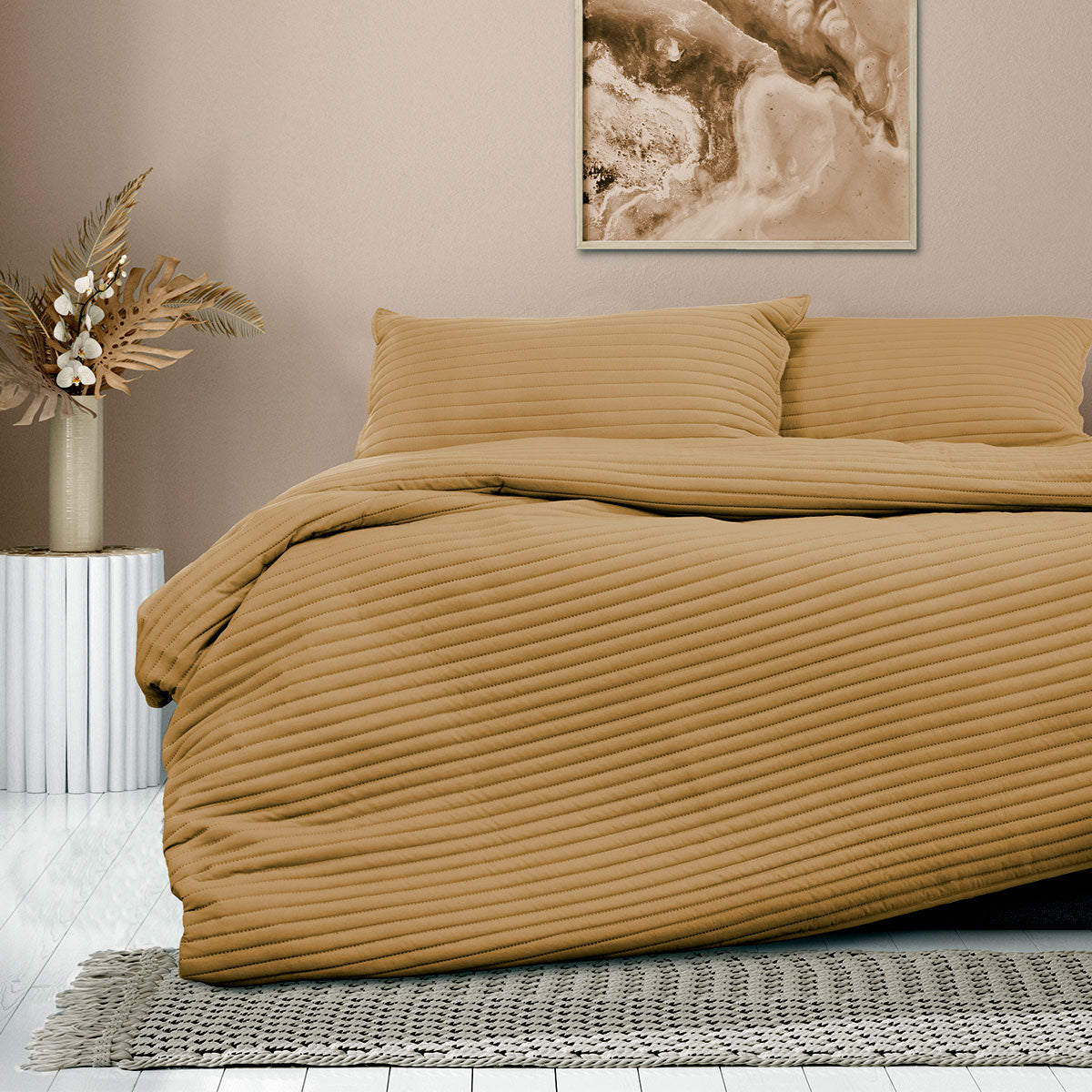 Ardor London Cinnamon Embossed Quilt Cover Set Queen