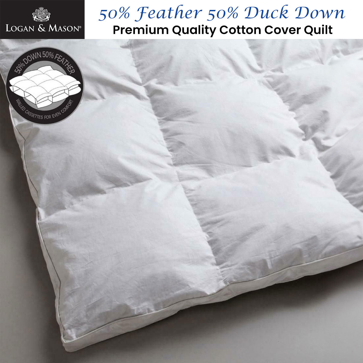 Logan and Mason 50% Feather 50% Duck Down Premium Quality Quilt Single