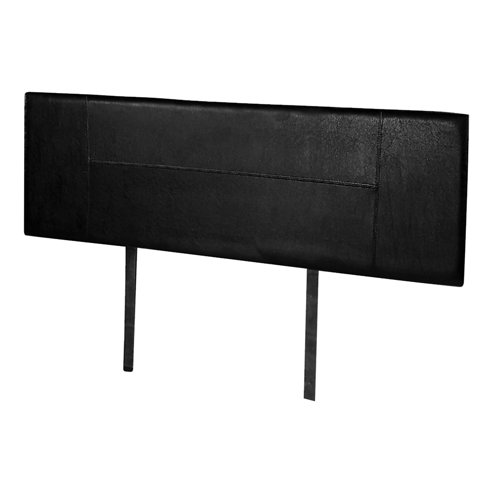 Black PU Leather Queen Bed Headboard with Accent Stitching