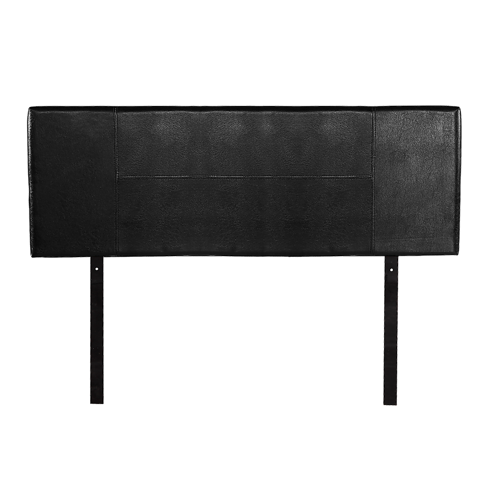 Black PU Leather Queen Bed Headboard with Accent Stitching