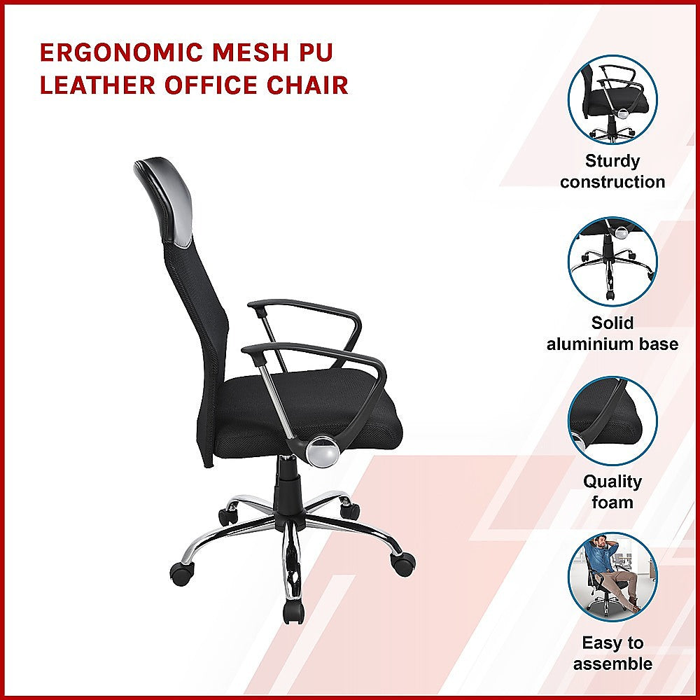 Ergonomic Salvatore Angelotti Mesh Leather Office Chair