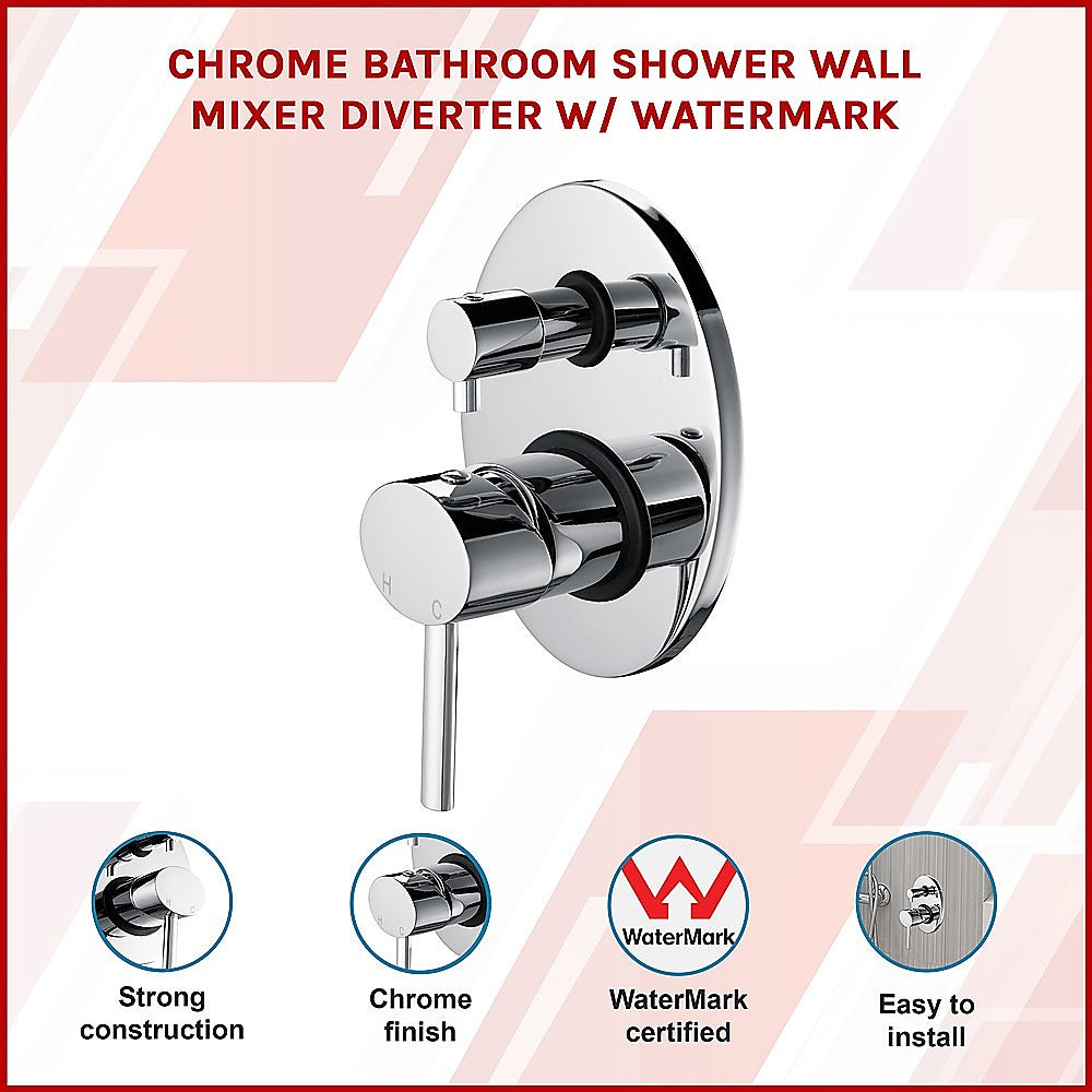 Chrome Oval Shower Diverter with WaterMark Certification