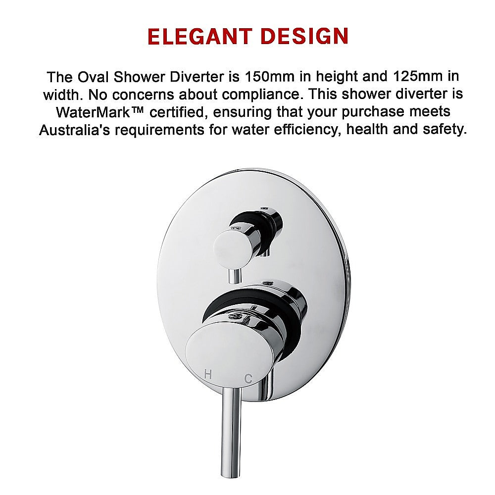 Chrome Oval Shower Diverter with WaterMark Certification