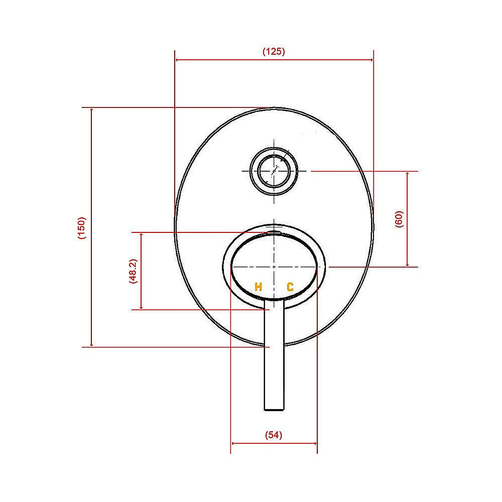 Chrome Oval Shower Diverter with WaterMark Certification