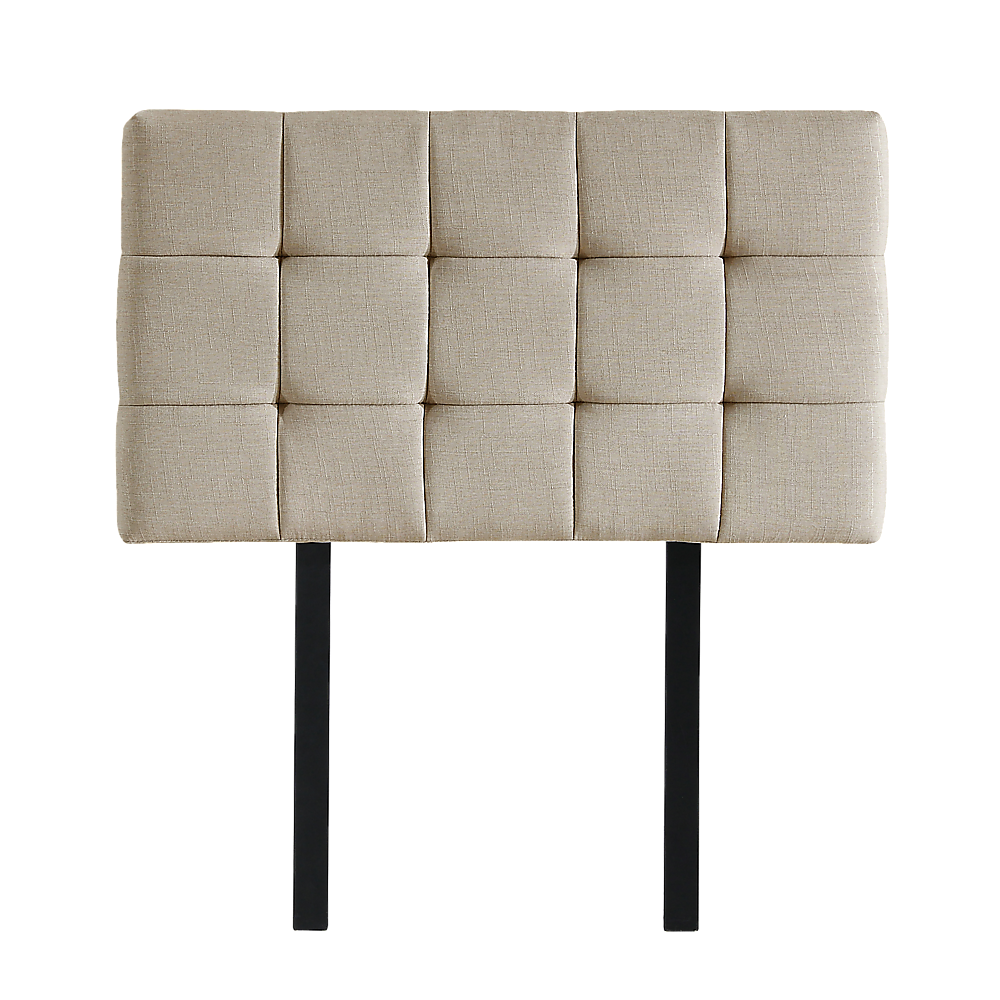 Linen Fabric Single Bed Deluxe Headboard Bedhead Beige