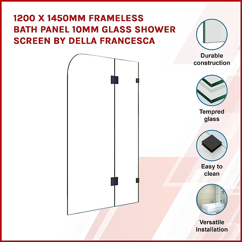 Frameless 10mm Glass Bath Panel by Della Francesca | 120x145cm