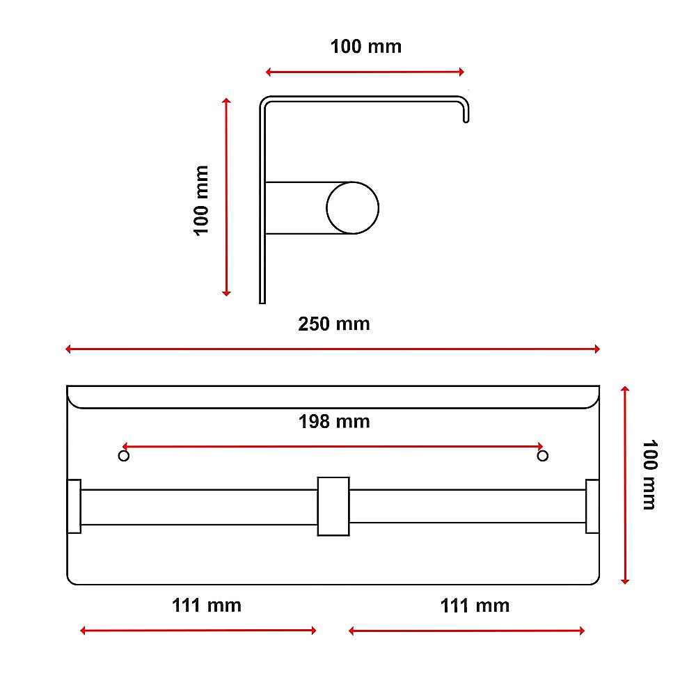 Stainless Steel Double Roll Toilet Paper Holder with Storage Shelf