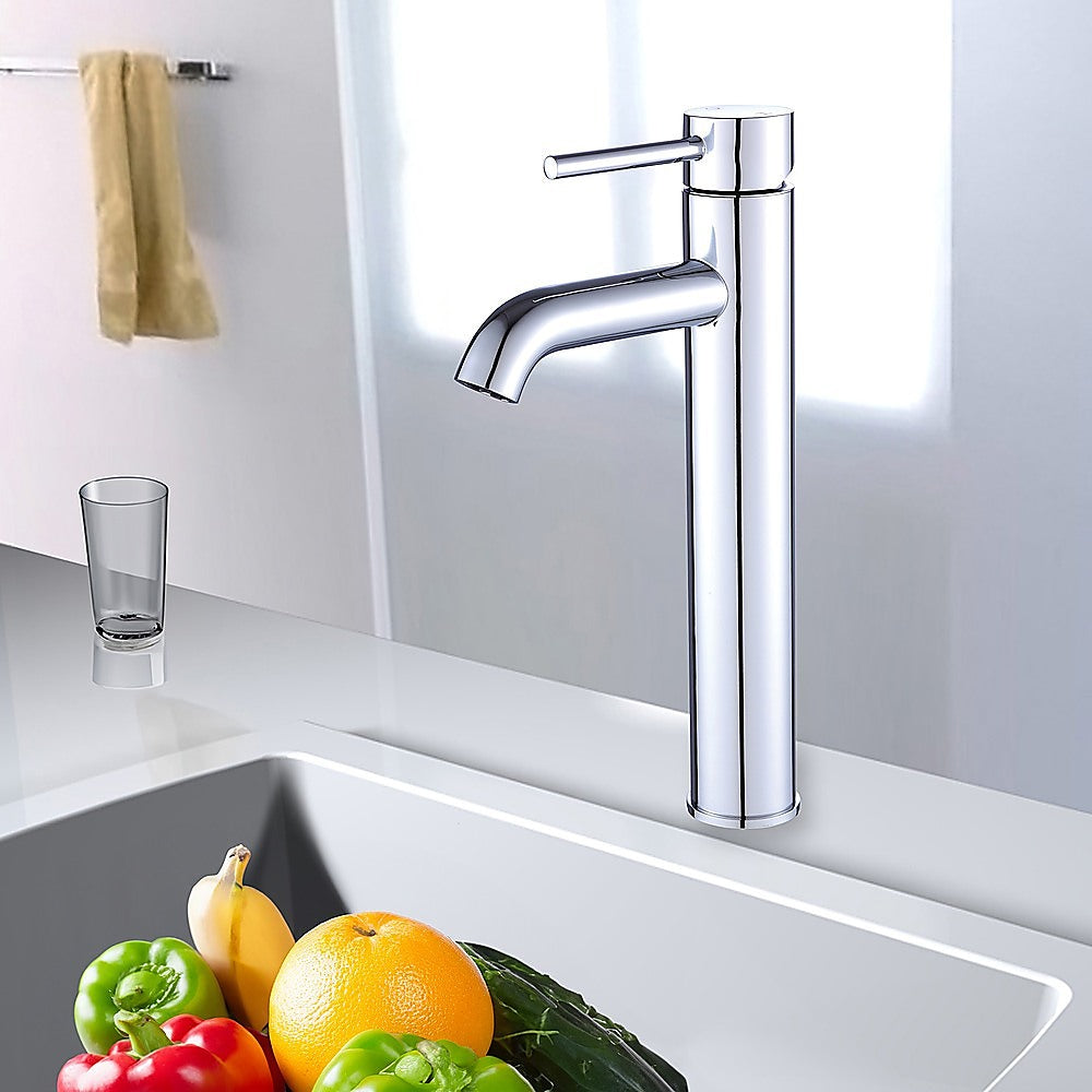 Della Francesca Tall Basin Mixer Tap | Chrome Kitchen & Bath Faucet