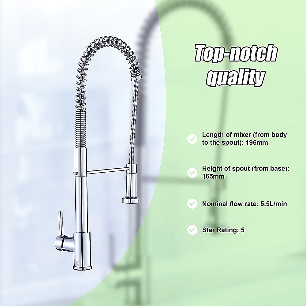 Della Francesca Pull|Out Kitchen Mixer Tap with Chrome Finish