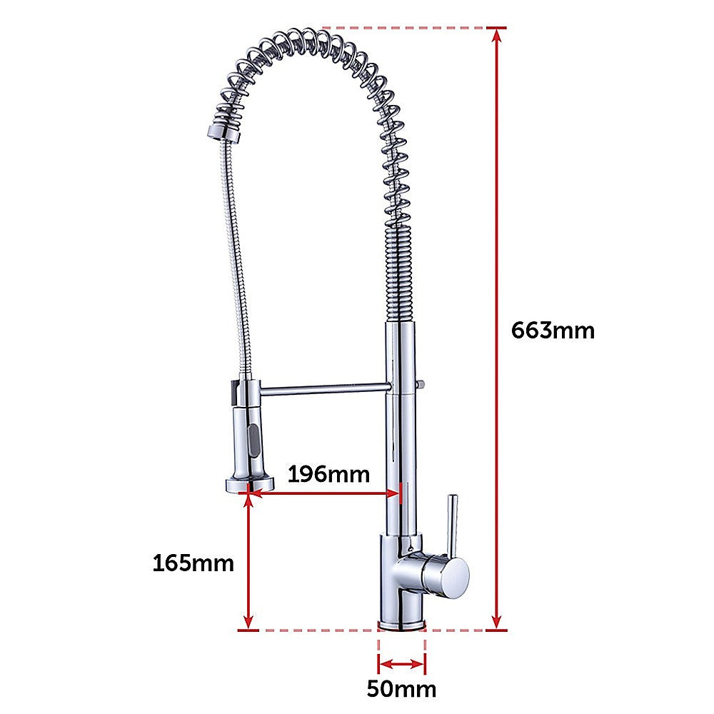 Della Francesca Pull|Out Kitchen Mixer Tap with Chrome Finish