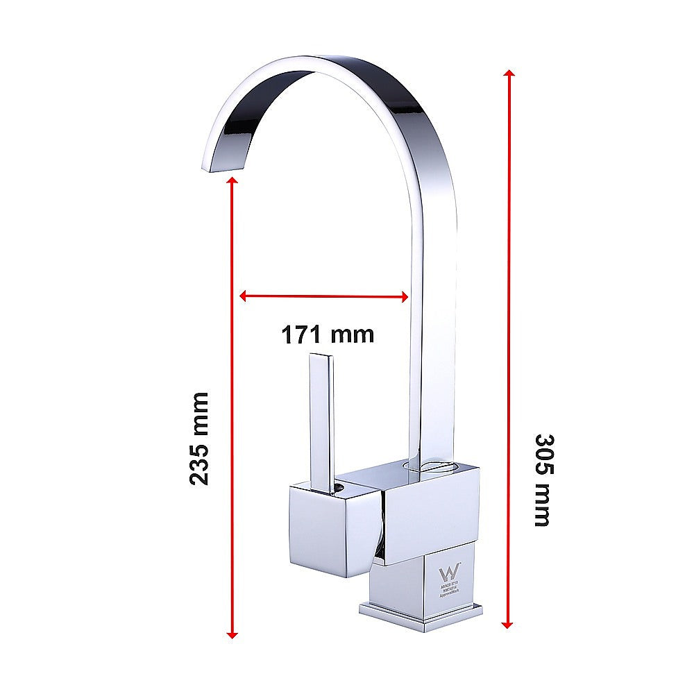 Della Francesca Modern Chrome Sink Mixer Tap | Kitchen & Bath