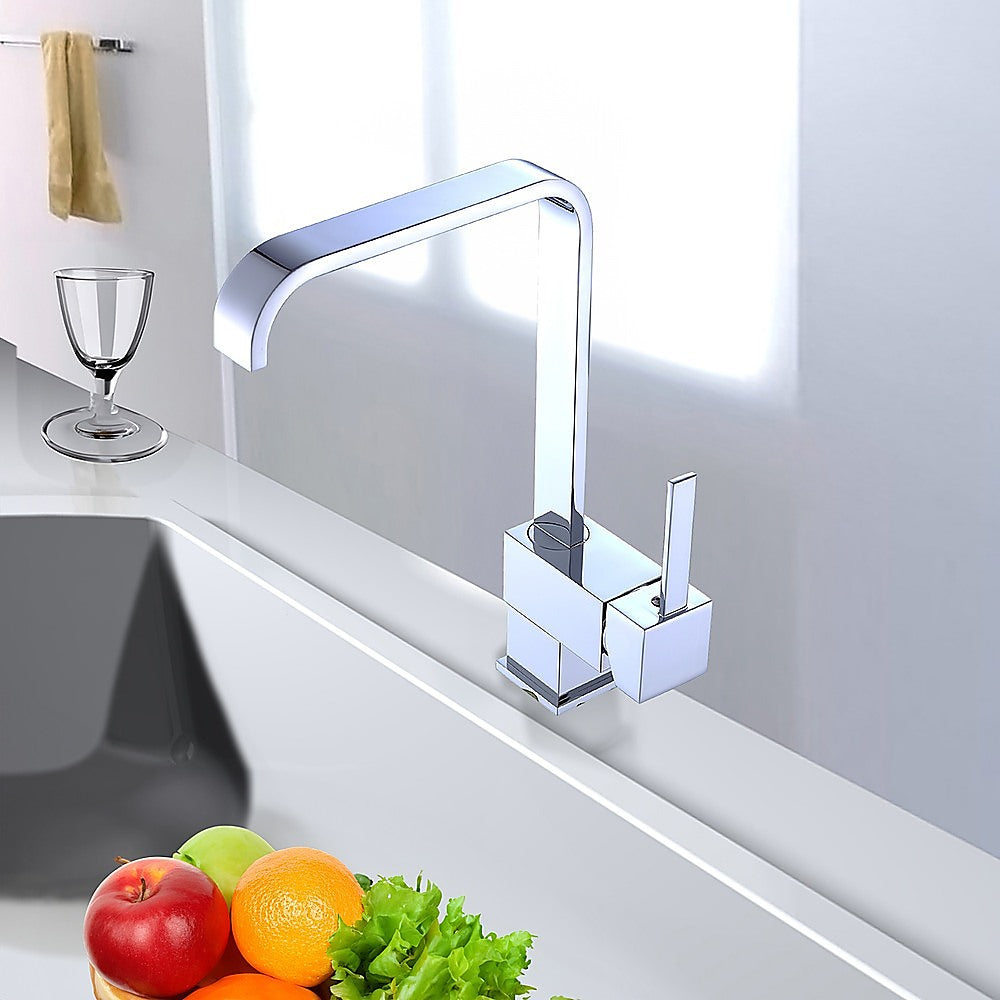 Della Francesca Angled Neck Kitchen Mixer Tap | Chrome Finish