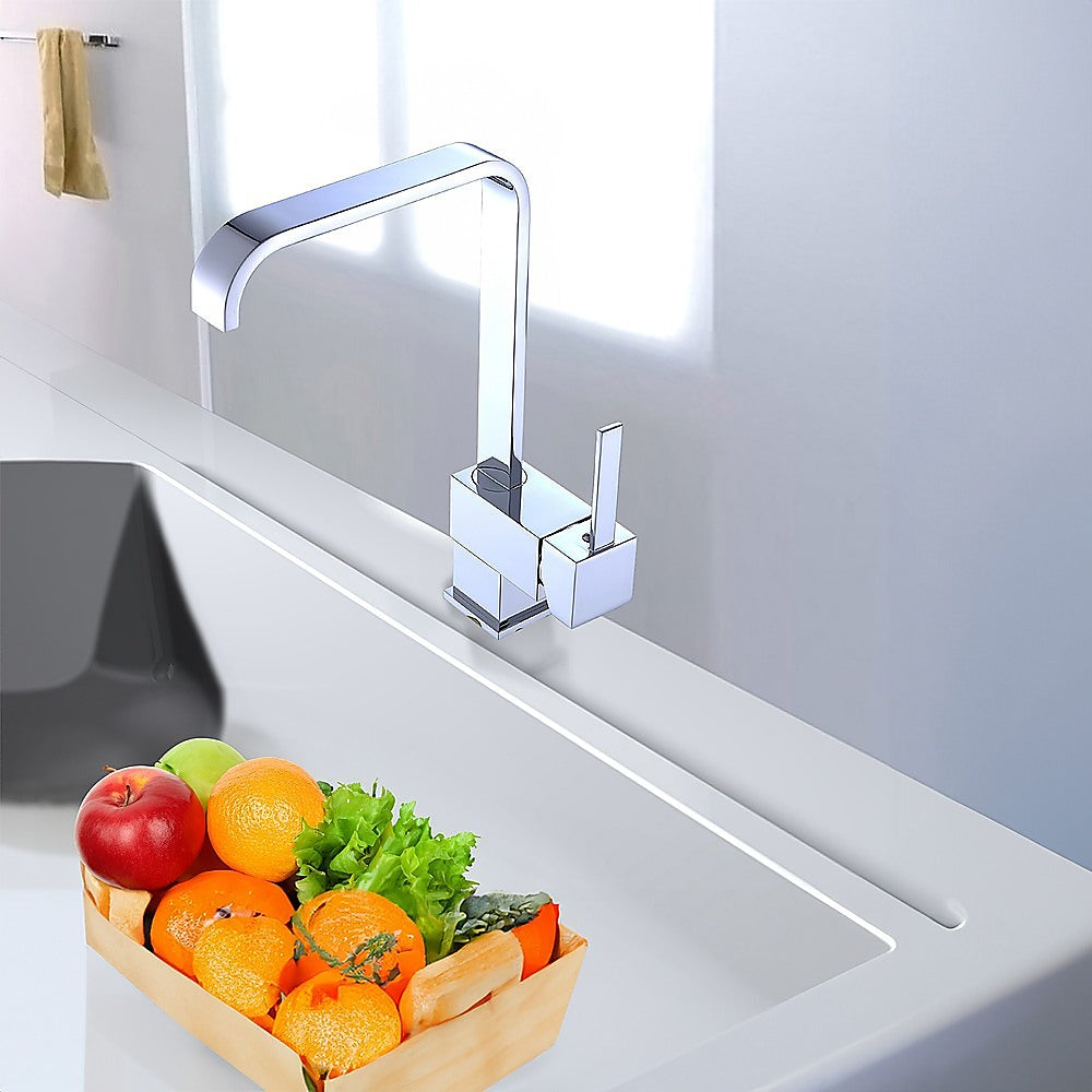 Della Francesca Angled Neck Kitchen Mixer Tap | Chrome Finish