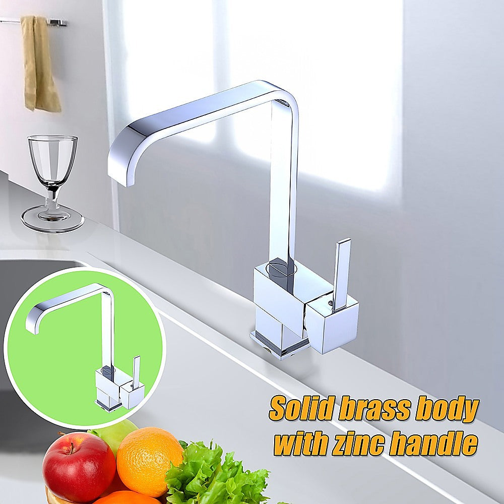 Della Francesca Angled Neck Kitchen Mixer Tap | Chrome Finish