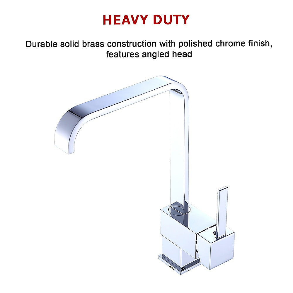 Della Francesca Angled Neck Kitchen Mixer Tap | Chrome Finish