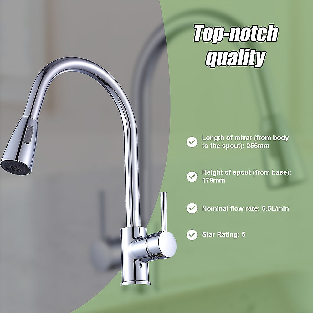 Della Francesca Pull|Down Kitchen Mixer Tap | Chrome Finish