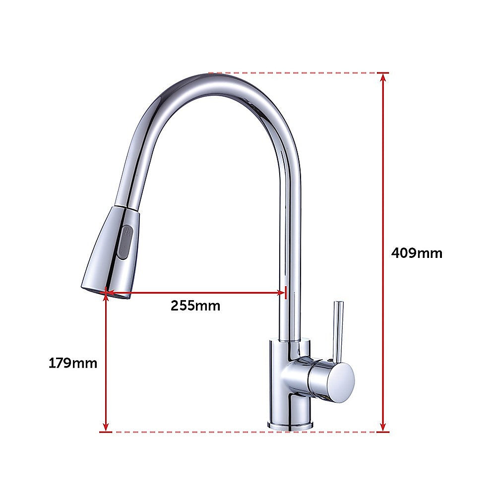 Della Francesca Pull|Down Kitchen Mixer Tap | Chrome Finish